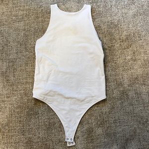 Abercrombie White Tank Backless Thong Bodysuit Size Medium
